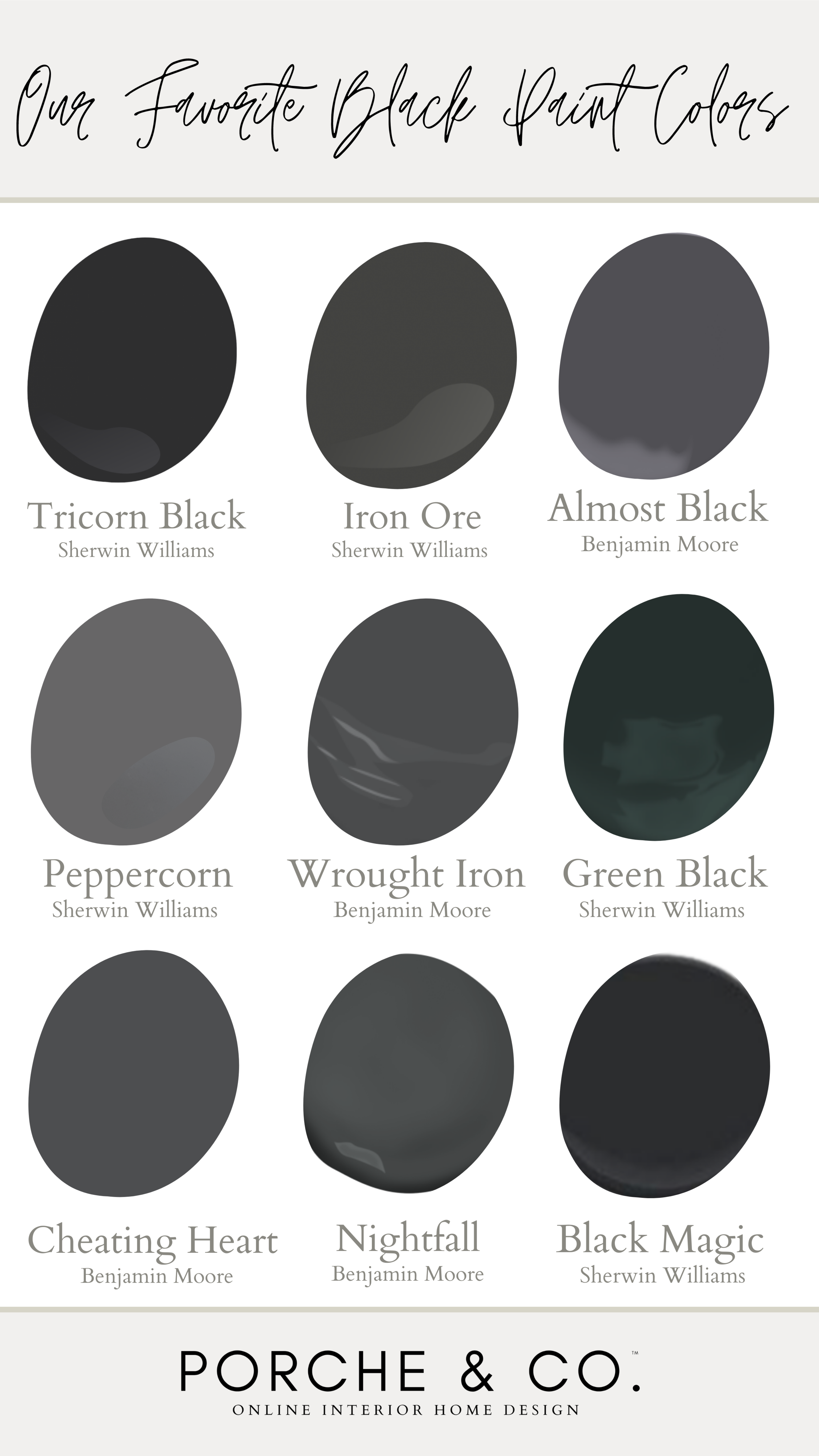 Porche Tips & Tricks: Our Favorite Moody Black Paint Colors for your  Interior — Porche & Co.